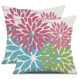 DFXSZ outdoor pillow cover in pink blue green geometric pattern brightening patio furniture