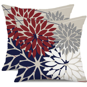 DFXSZ outdoor pillow cover 18x18 with red-blue geometric print for weather-ready patio decor.