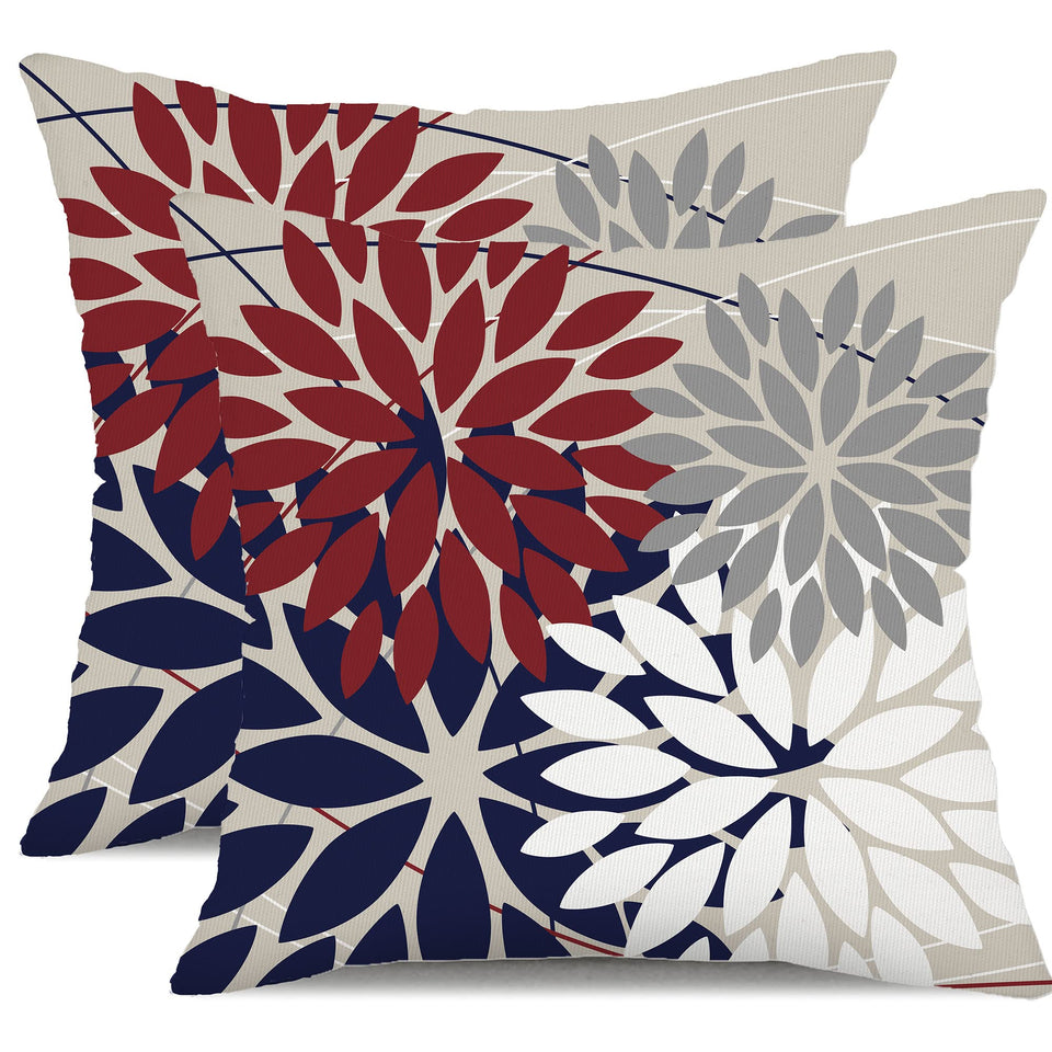 DFXSZ outdoor pillow cover 18x18 with red-blue geometric print for weather-ready patio decor.