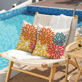 DFXSZ outdoor pillow cover orange pattern back view for patio style