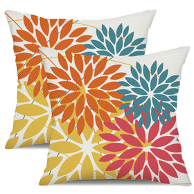 DFXSZ outdoor pillow cover with orange flower pattern for patio decor