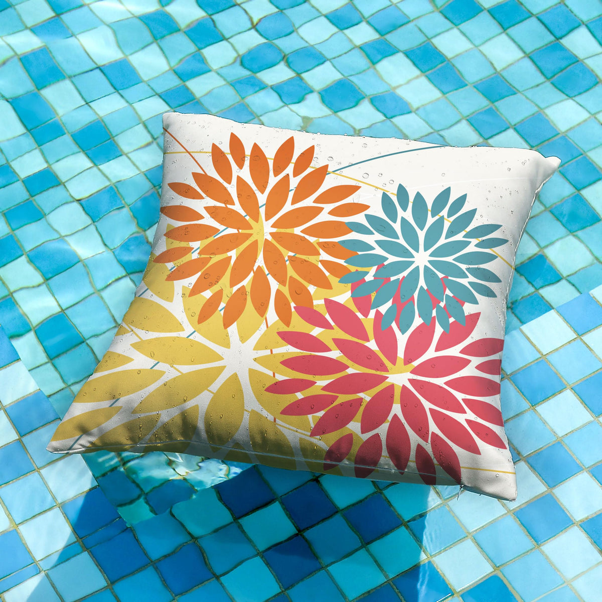 DFXSZ red flower closeup on outdoor pillow cover for vibrant seating