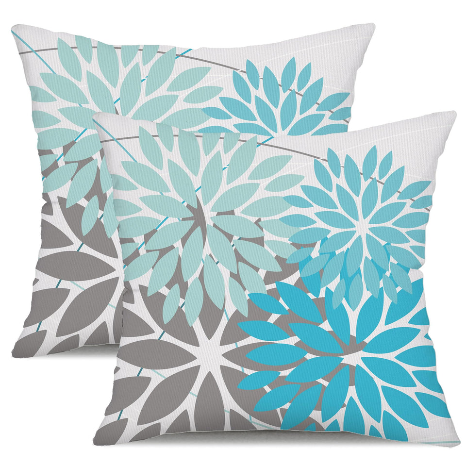 DFXSZ outdoor pillow cover in blue flower pattern for patio decor and weather-friendly styling