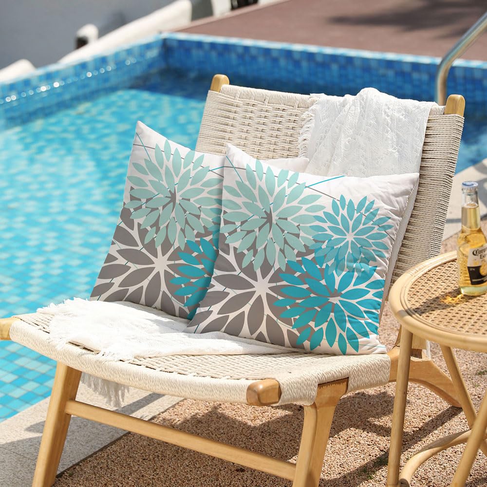 DFXSZ blue floral pillow cover refreshing garden couch with quick style updates