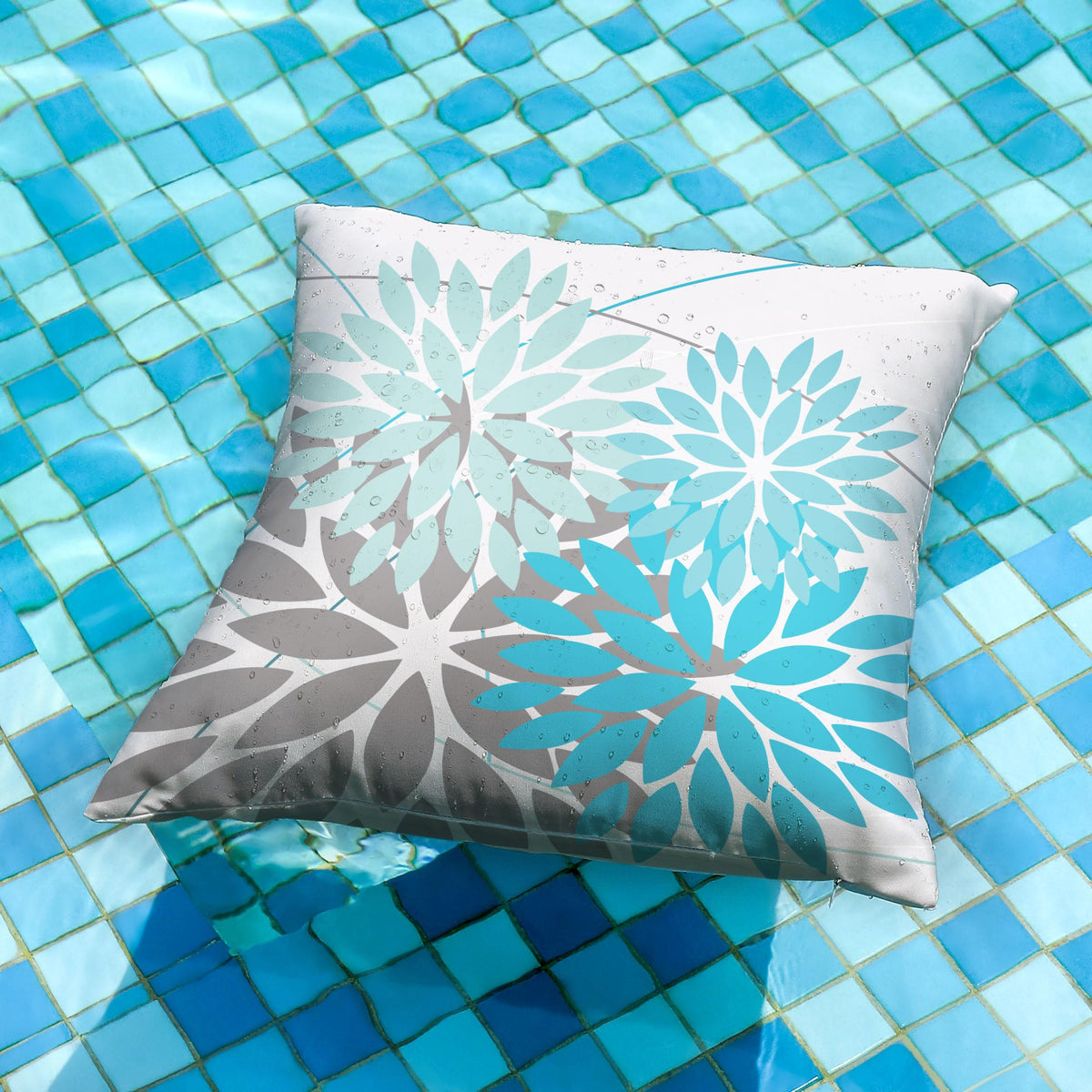 DFXSZ blue flower outdoor cover with hidden zipper for easy refresh