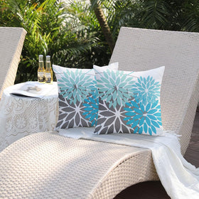 DFXSZ 18x18 pillow cover with blue flower design and two-sided print for curb appeal