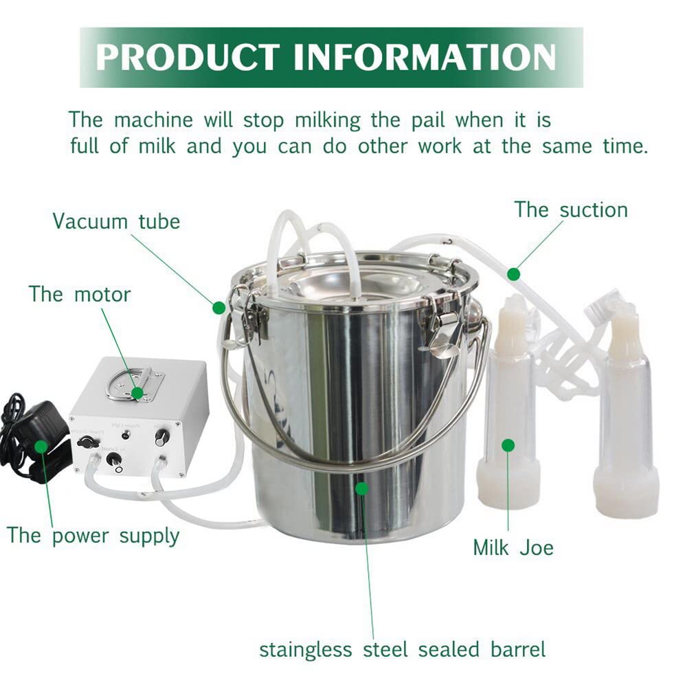 DGBAIZ stainless bucket 7L for easy milk storage and transport.