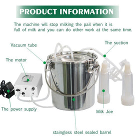 DGBAIZ stainless bucket 7L for easy milk storage and transport.