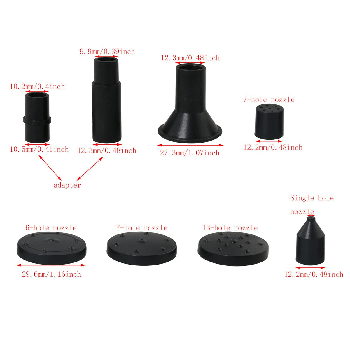 DGBRSM adapters with extension rods stabilize high water spray in ponds