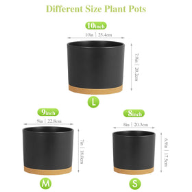 DGJDLWHX 10-inch green-brown pot with drainage holes and saucer for dry floors.