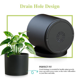DGJDLWHX pot-saucer-set shows matching saucers to protect floors from excess water.
