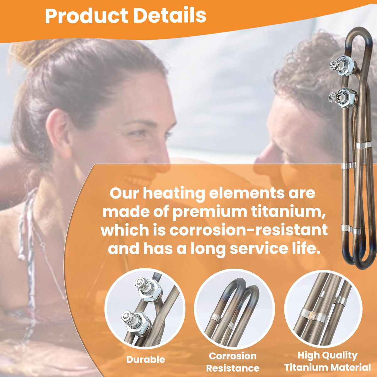 Dgqtrx Balboa spa heater compatible element for reliable replacement.