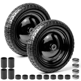 DGSL 2-pack flat-free tire 14.5-inch wheelbarrow side view for durable outdoor hauling
