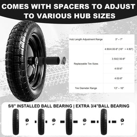 DGSL 2-pack flat-free tire 3/4-inch bearing compatibility for heavy loads