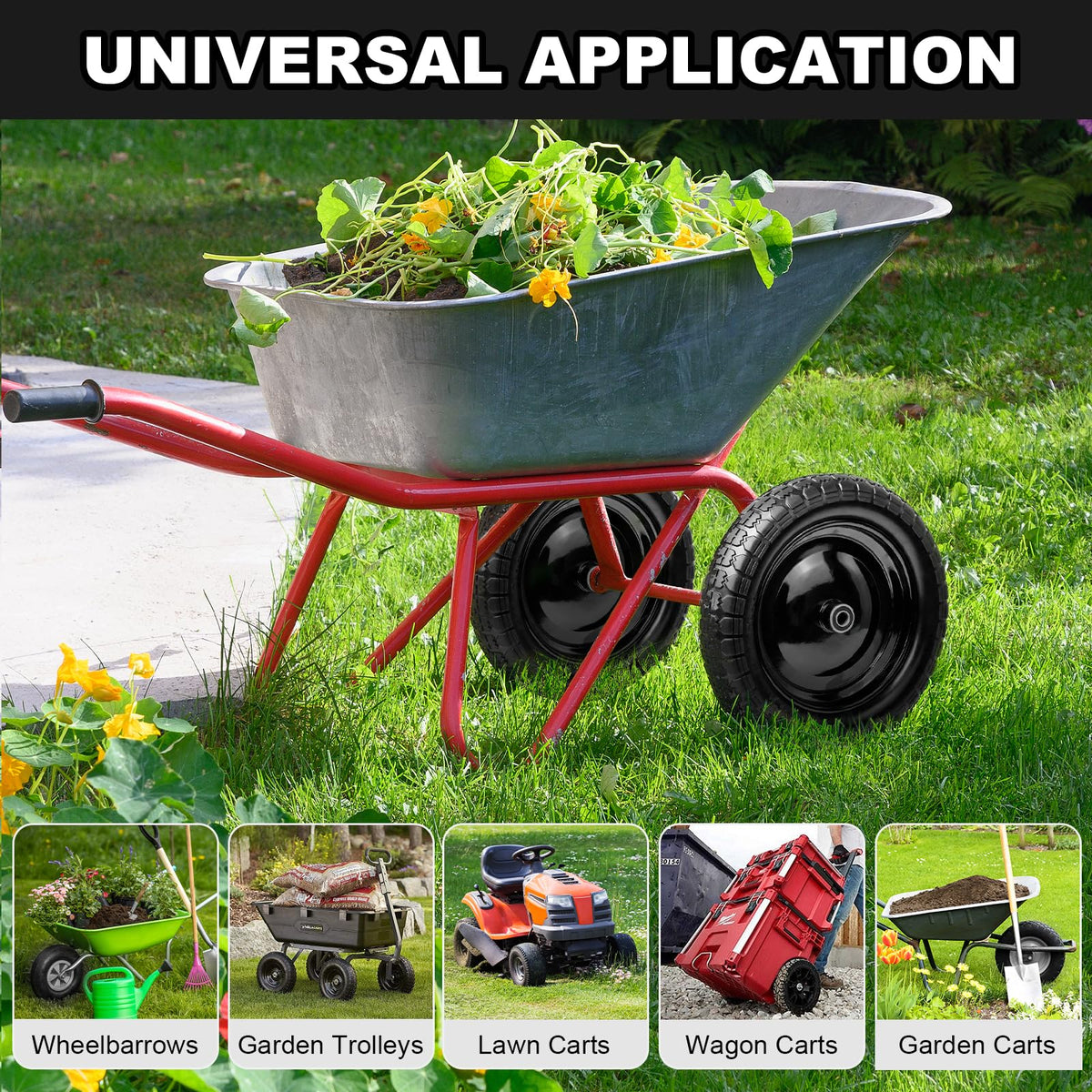 DGSL 16-inch flat-free tire for camping and trailer duties.