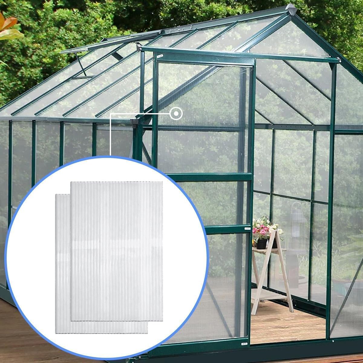 DGSL greenhouse panels in action demonstrating sun exposure and coverage