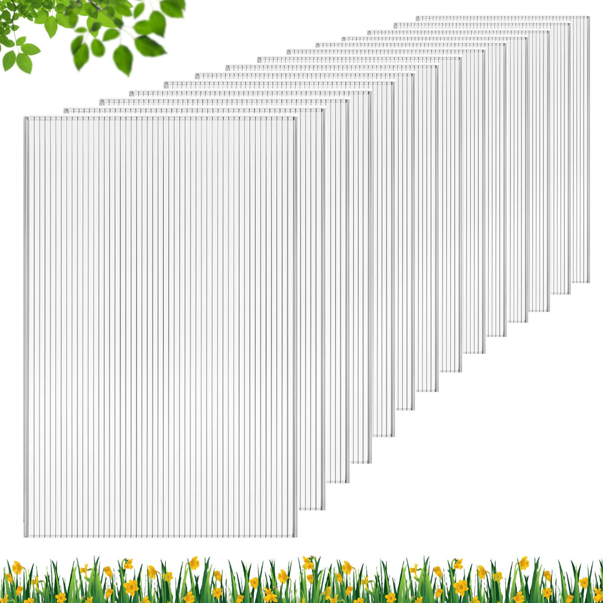 DGSL greenhouse panels outer view showing light transmission for plant growth