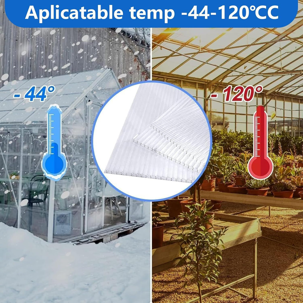 DGSL greenhouse panels side view highlighting sturdy twin-wall construction