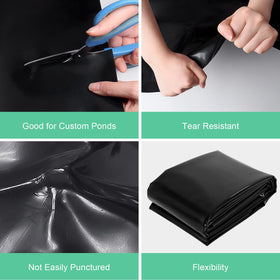 DGSL HDPE safety material on pond liner for long-term outdoor use.