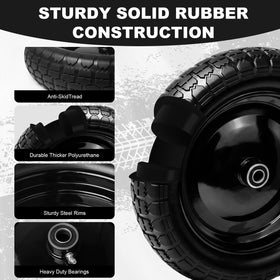 DGSL heavy-duty rubber tire close-up for rough terrain resistance.