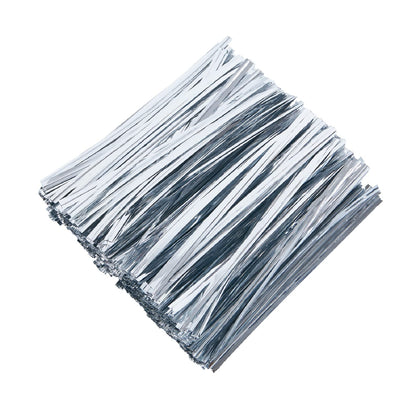 DGTANGYIN metallic twist ties in silver for bakery bags and crafts