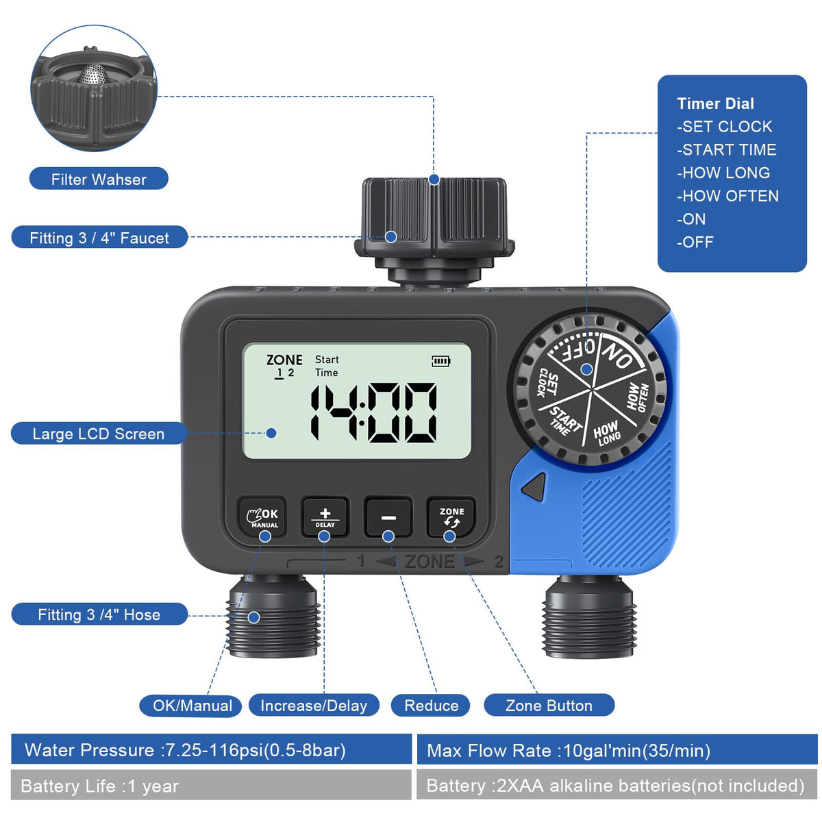 dgtenk sprinkler timer installation-ready for quick setup.
