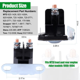 DH starter solenoid with 1/4 inch bolt diameter supports reliable mounting