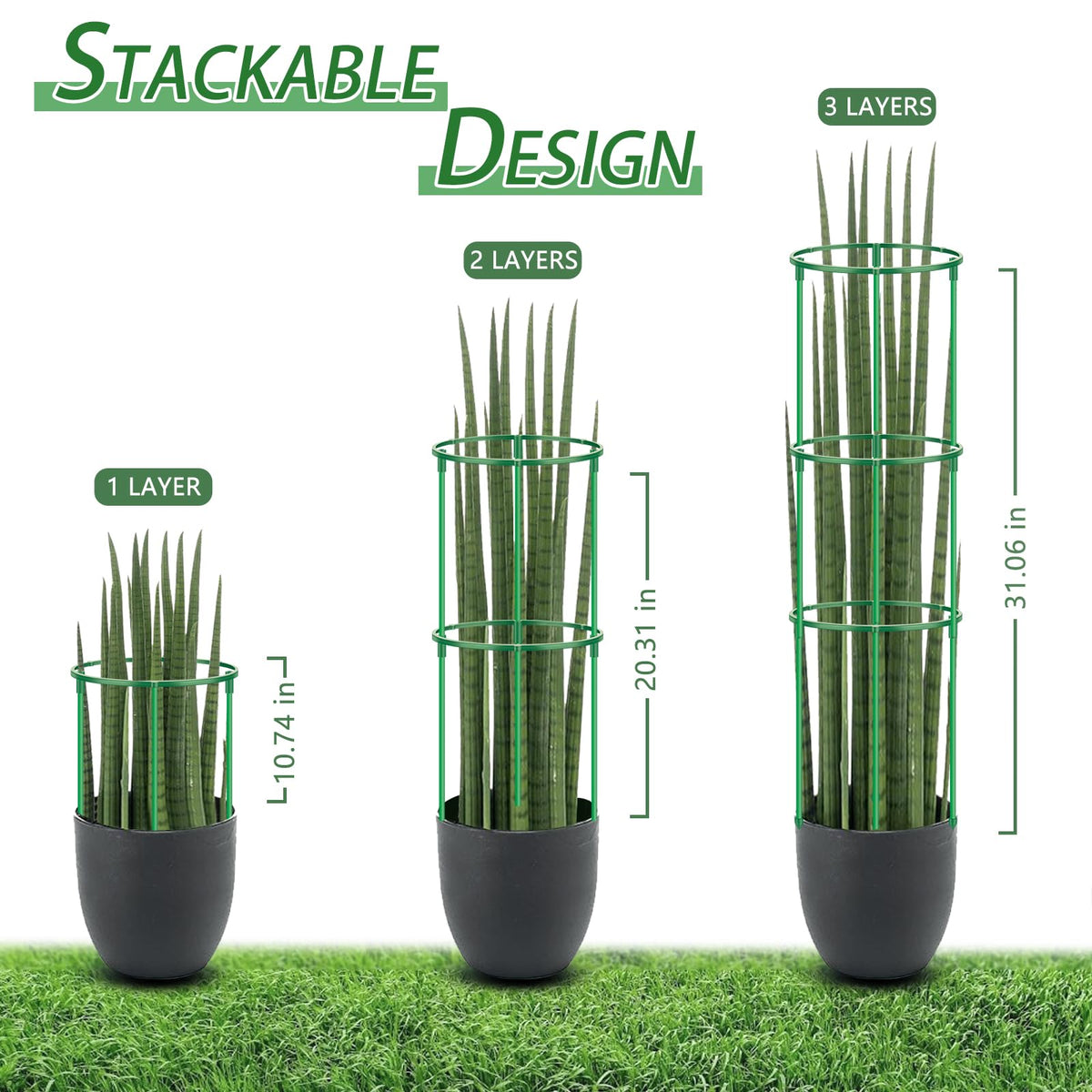 Garden stake rings and trellis for tomatoes and potted plants