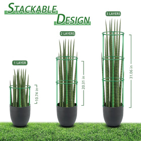 Garden stake rings and trellis for tomatoes and potted plants
