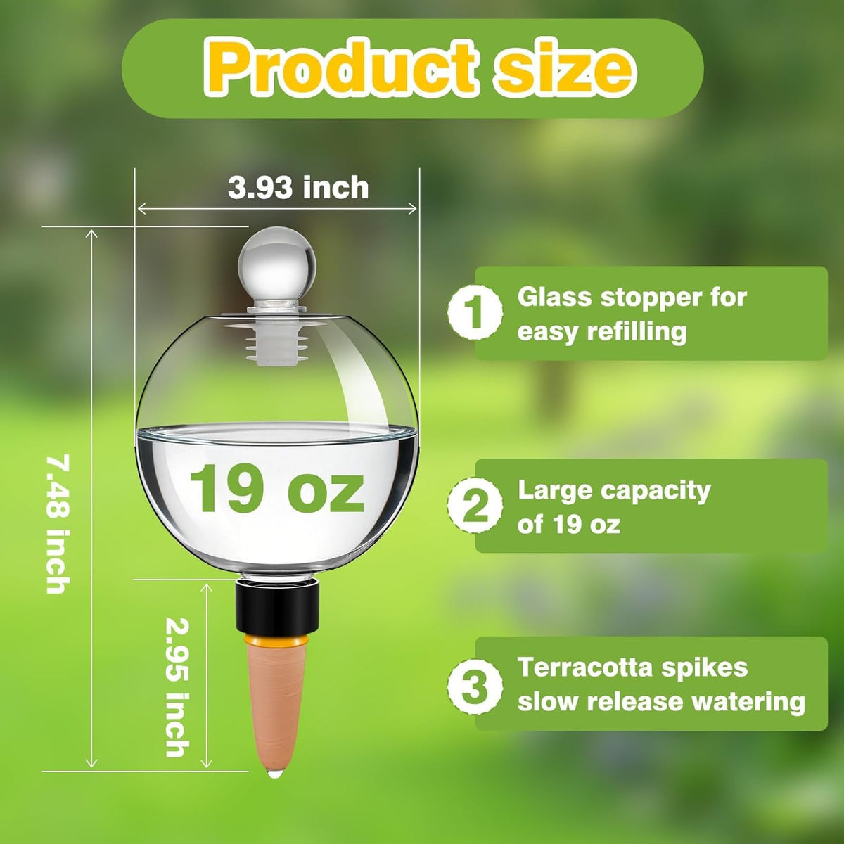 DI QIU REN globes top-fill opening enables quick refills without removing from soil