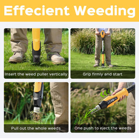 DIAINSKY easy-eject mechanism keeps hands clean during weed removal.