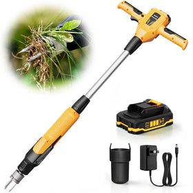 DIAINSKY weed puller tool in yellow enabling stand-up weeding with back-friendly operation.