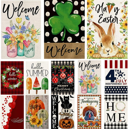 Diakopes garden flags 12x18, double-sided for vibrant outdoor display.
