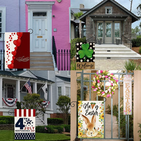 Diakopes decorative flag set adds charm to any outdoor space.
