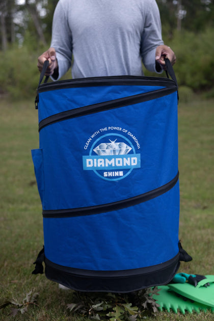 Diamond Shine collapsible garden bag 47-gallon closed for compact storage.