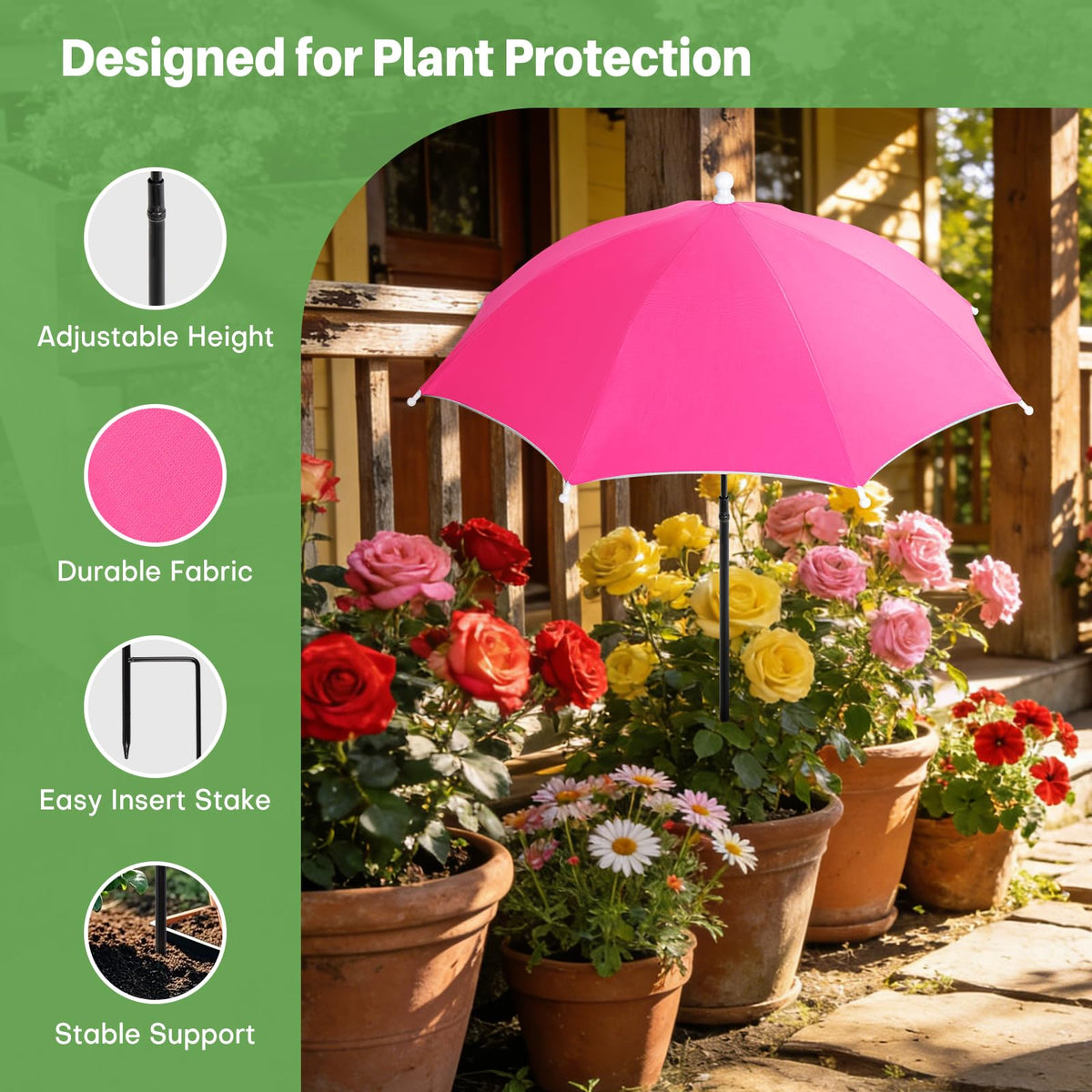 DIANlOVS stable garden umbrella base keeps shade steady in breezes.