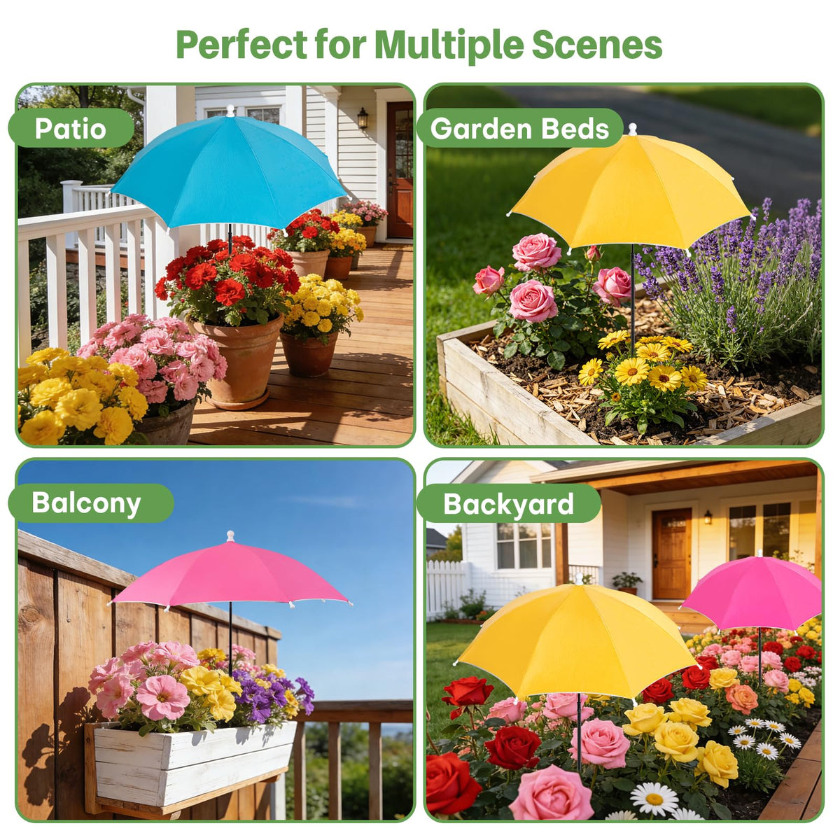 DIANlOVS sun-protecting umbrella reduces leaf burn on hot days.