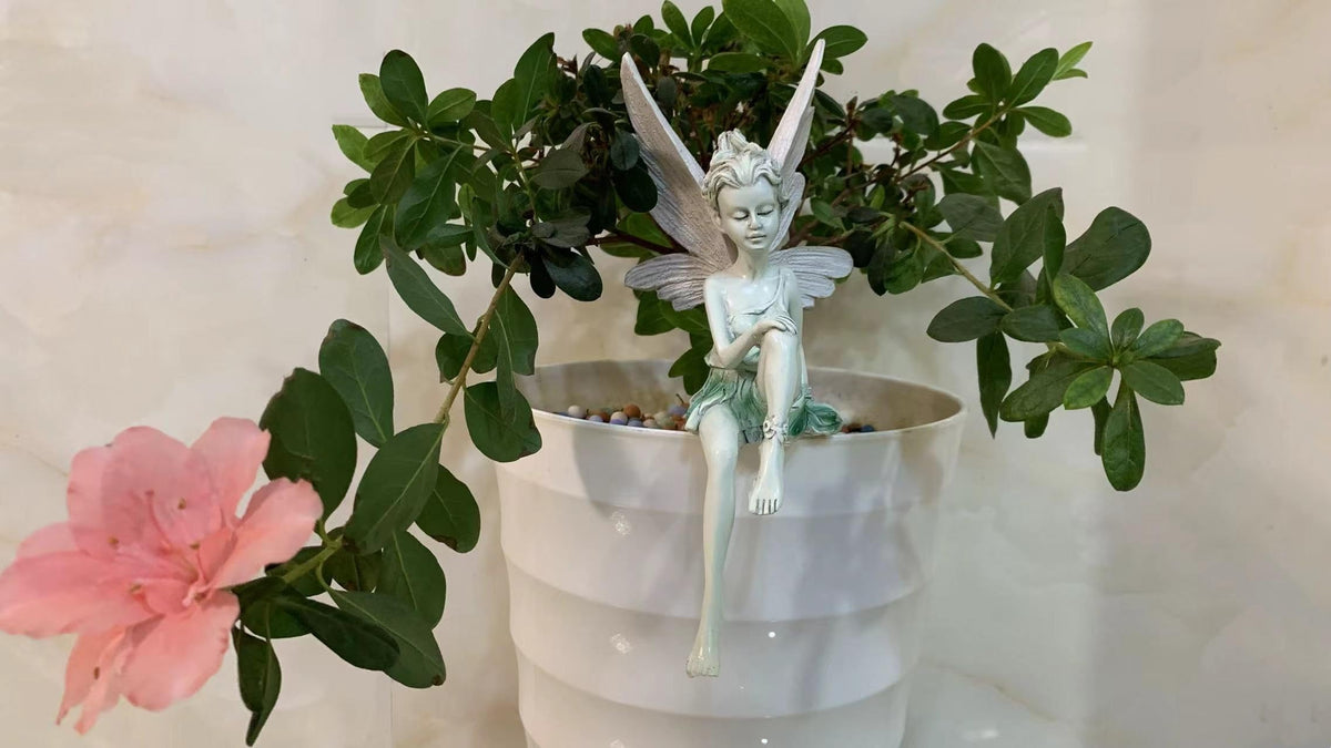 Dianreno angel figurine garden resin highlights timeless white wings for elegant backyard decor.