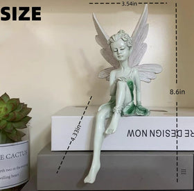 Dianreno hand-painted fairy figure white enhances windowsill or shelf display.