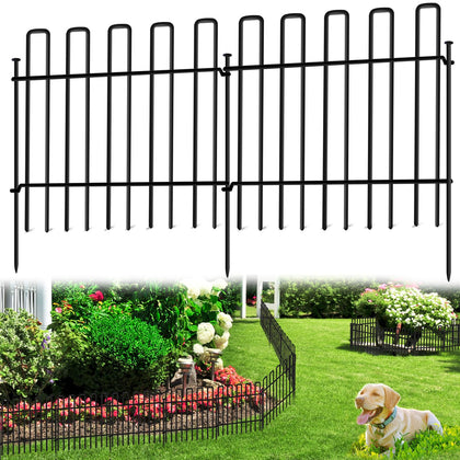 DIAOZAIT 26-panels no-dig fence protects yard and keeps dogs contained.