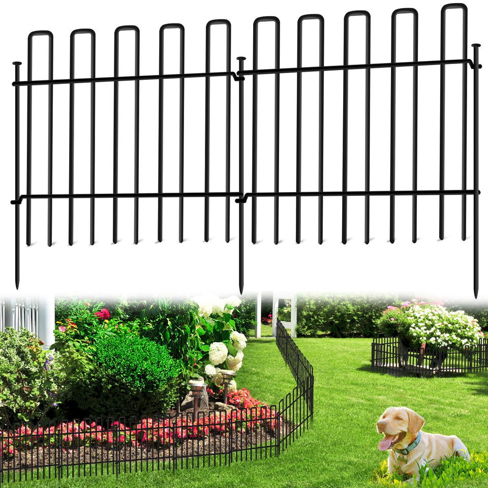 DIAOZAIT 26-panels no-dig fence protects yard and keeps dogs contained.