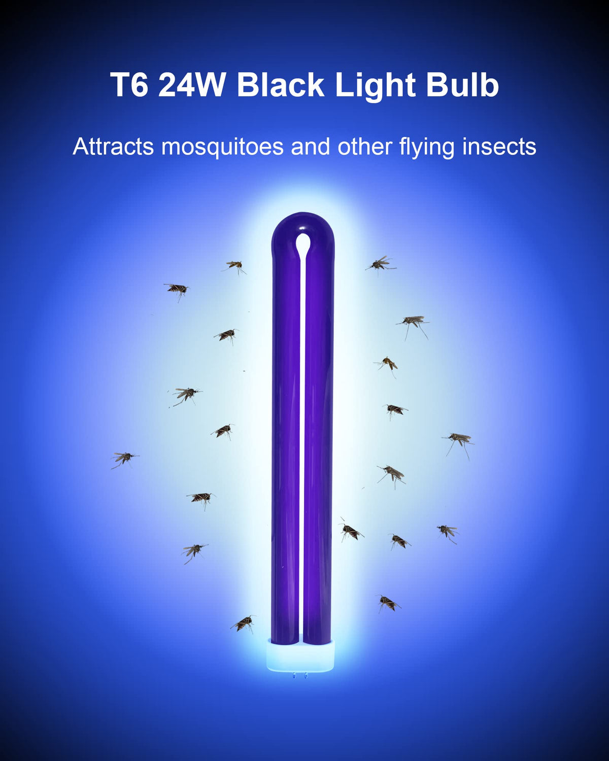 Dichroma 24W black light attracts flying insects without chemicals.