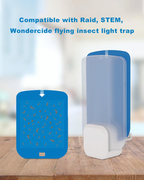 Dichroma blue light plug-in refill showing compatibility with Raid devices for seamless replacement.