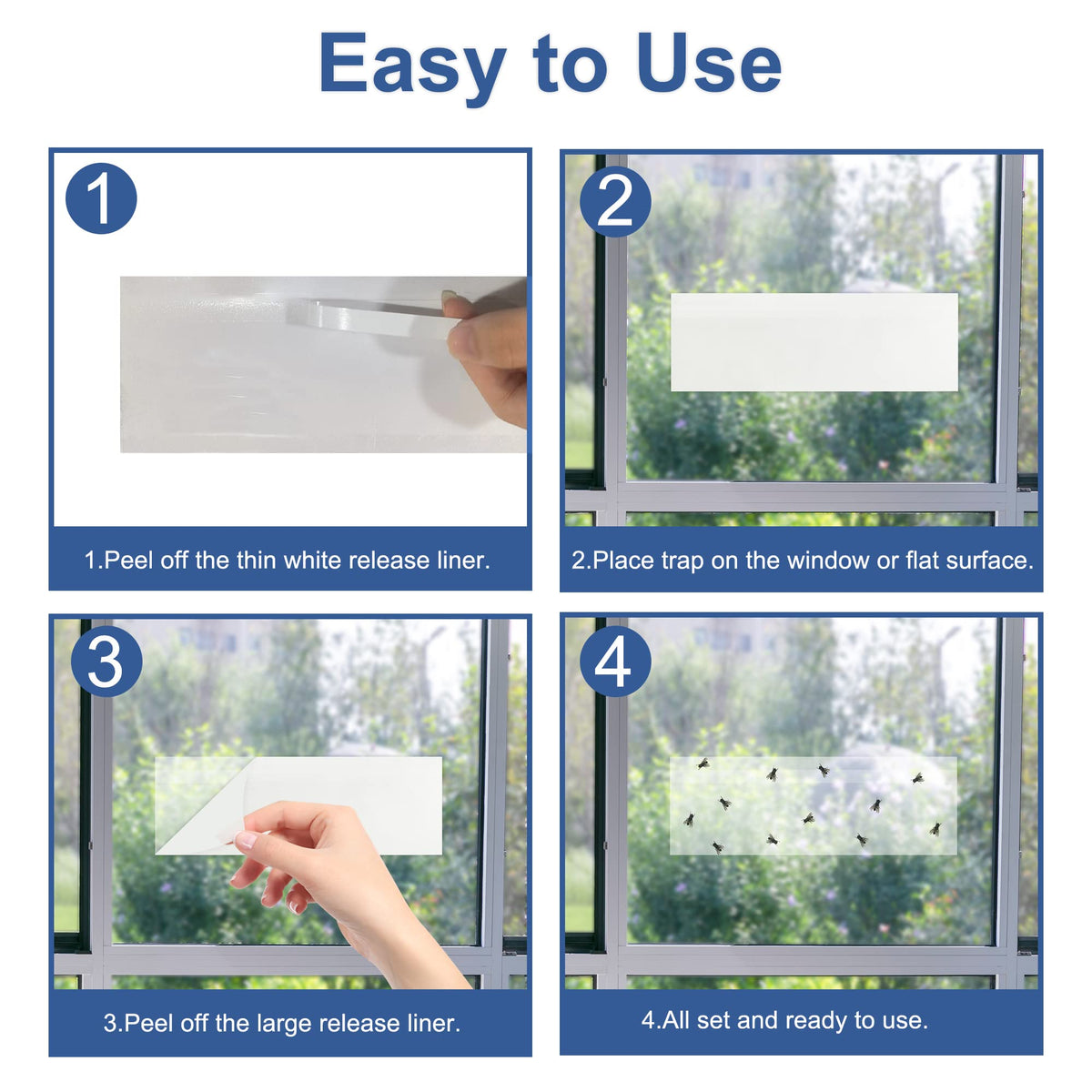 Dichroma suitable for kitchen and garage, catching fruit flies and gnats near surfaces.