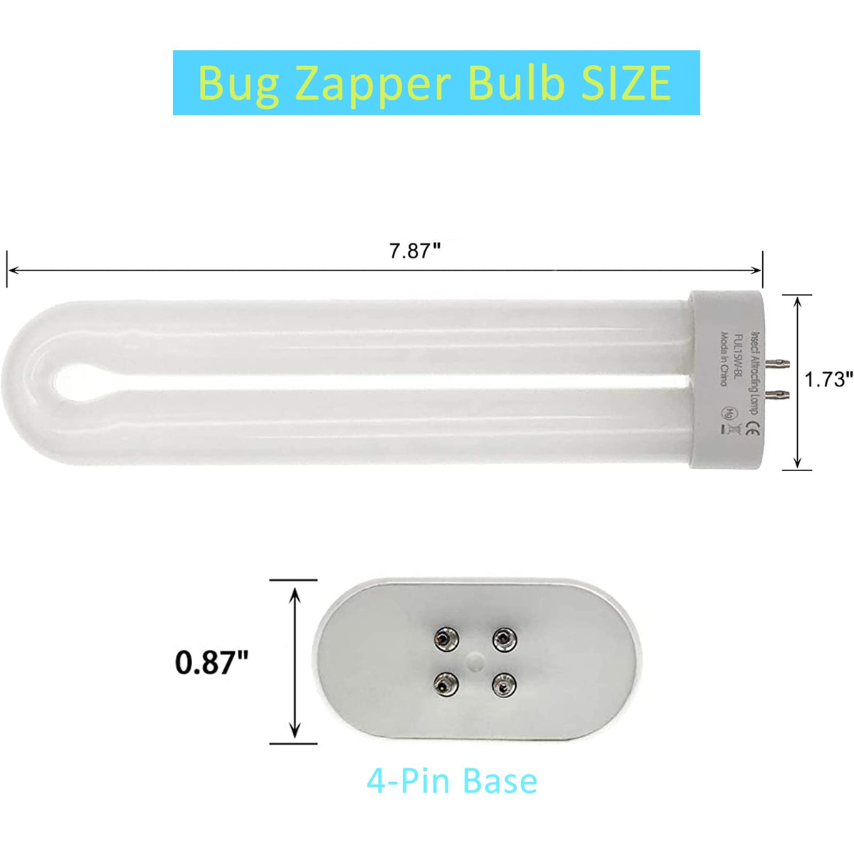 Dickinda U-shaped twin-tube bulb designed for easy swap in zappers