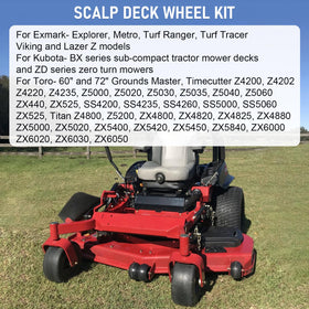 DICMIC wheel kit for Kubota BX-series; compatible with sub-compact mowers for smoother decks.