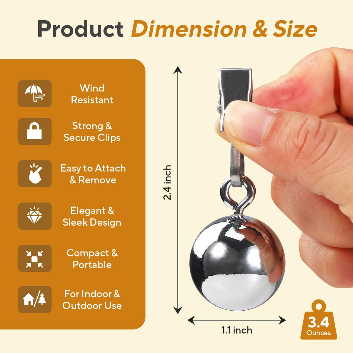 DICONSY easy clip removal weights allow quick setup and takedown