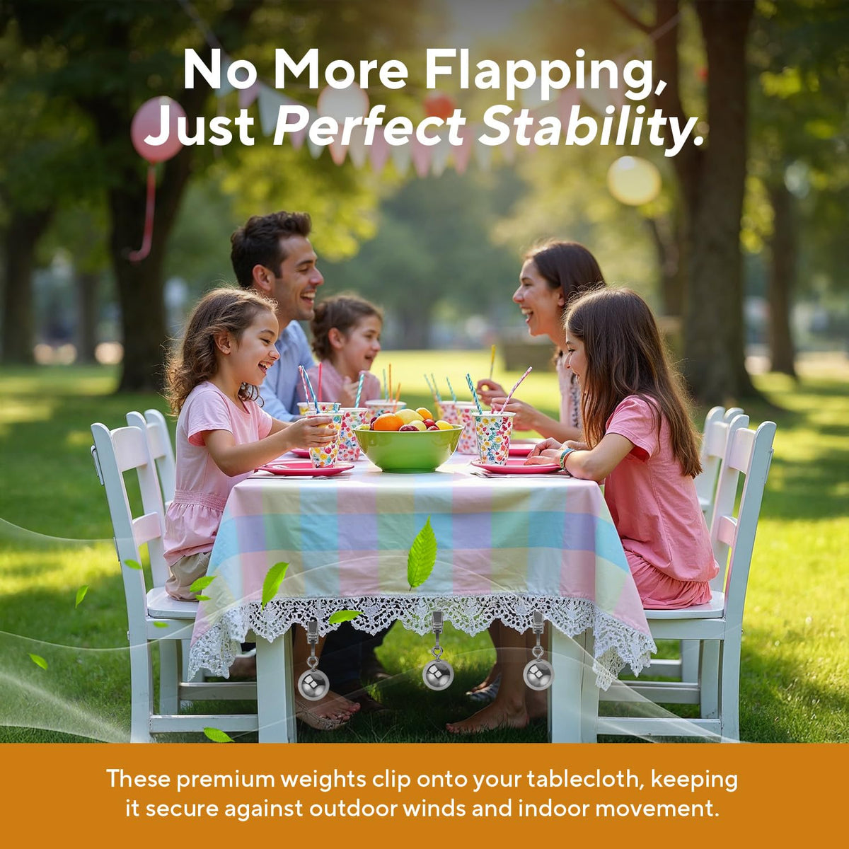 DICONSY rust-resistant weights offer durable support for outdoor events