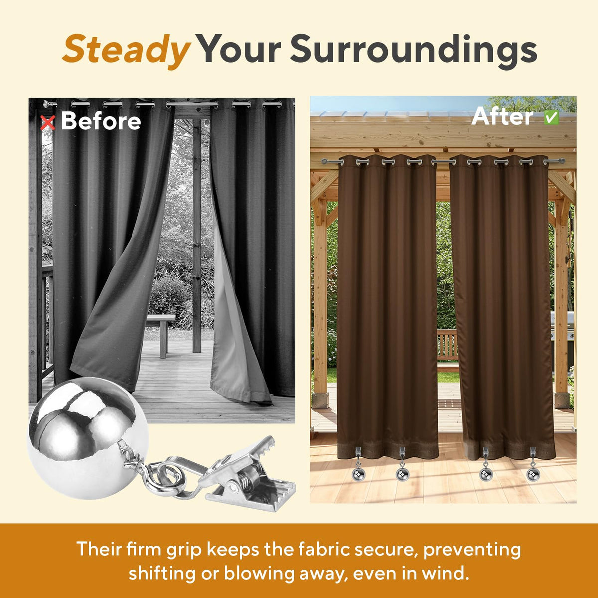 DICONSY stainless steel curtain weights resist rust and blend with decor