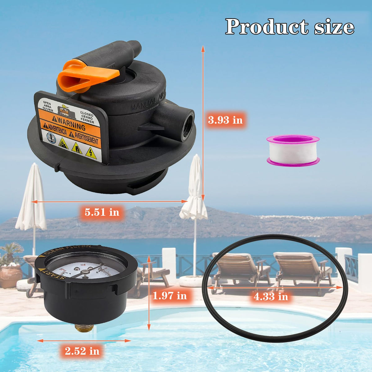 Dicsley 2420MAR2 includes a pressure gauge for monitoring filter performance